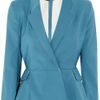 Acne Turner Raw Cottonblend Peplum Jacket in Blue - Lyst