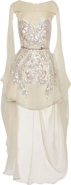 Antonio Berardi Embellished Silkchiffon Dress - Lyst
