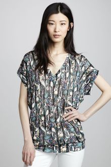 Catherine Malandrino Printed Jersey Top - Lyst