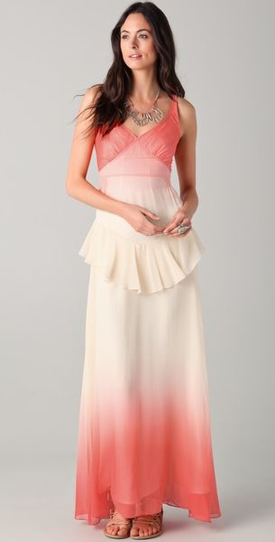 Charlotte Ronson Ombre Maxi Dress in Orange - Lyst