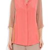 Chloé Color Block Silk Crepe And Georgette Blouse in Pink - Lyst