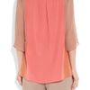 Chloé Color Block Silk Crepe And Georgette Blouse in Pink - Lyst