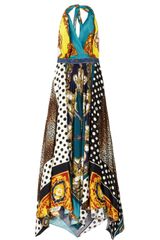 D&G Denimwaist Printed Silk Maxi Dress