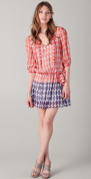 Diane Von Furstenberg New Desma Dress in Multicolor (coral) - Lyst
