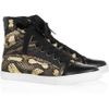Lanvin Pythonprint Satin and Leather Sneakers in Animal (multicolored) - Lyst