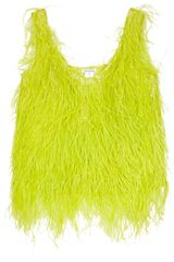 Oscar de la Renta Feathered Silk Top