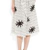 Roland Mouret Archie Appliquéd Cottonblend Skirt in White - Lyst