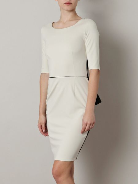 Stella Mccartney Cady Bicolour Dress in Black (ivory) - Lyst
