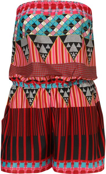 Topshop Aztec Bandeau Cover Up in Multicolor (multi) - Lyst