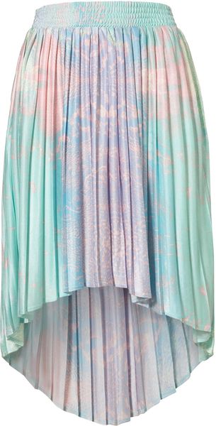 Topshop Earth Printed Dip Back Skirt - Lyst