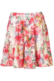 Topshop Floral Printed Skater Skirt - Lyst