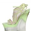 Versace 160mm Studded Suede and Mesh Wedges in Green - Lyst