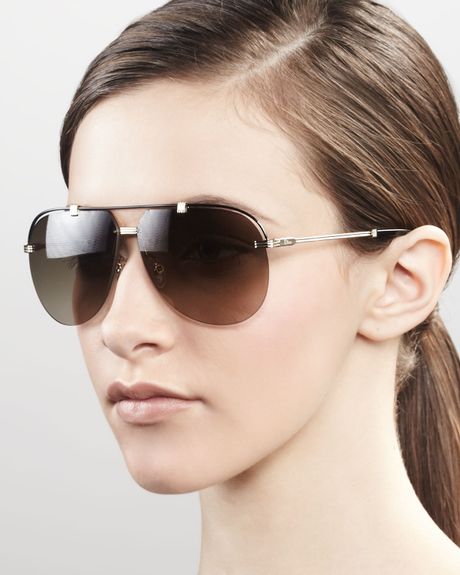 Dior Croisette Aviator Sunglasses Gold in Brown (gold) - Lyst