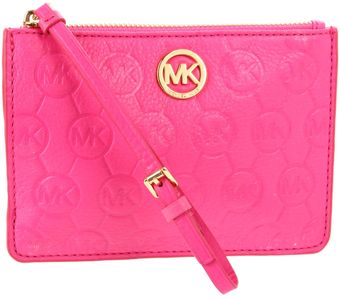 Michael by Michael Kors Michael Michael Kors Monogram Embossed Wristlet - Lyst