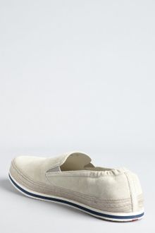 Prada Light Grey Suede Braided Trim Loafers - Lyst