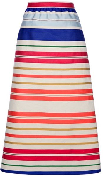 Stella Mccartney Striped Skirt in Multicolor (cream) - Lyst