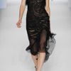 Alberta Ferretti Beaded Tulle and Crepe Midi Dress in Black - Lyst