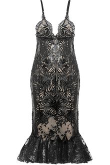Alexander McQueen Lasercut Patentleather and Lace Dress - Lyst