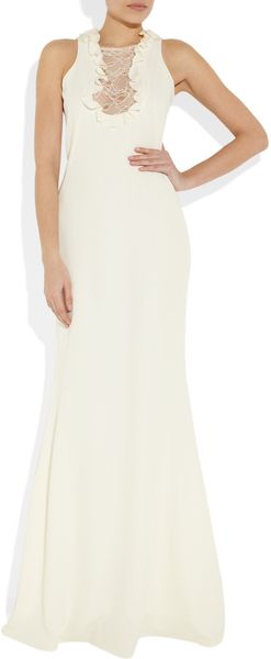 Alexander McQueen Silkcrepe and Lace Dress - Lyst