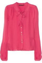 Elizabeth And James Jamie Silk Chiffon Pussy-Bow Blouse