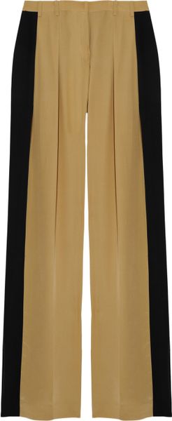 Robert Rodriguez Colorblock Wideleg Silk Pants in Brown - Lyst