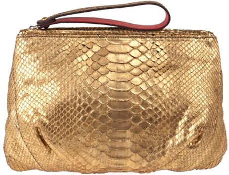Zagliani Clutch Bag in Gold - Lyst
