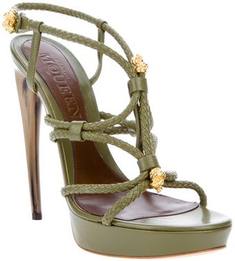 Alexander McQueen Leather Knotted Heel - Lyst