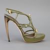 Alexander Mcqueen Leather Knotted Heel in Green - Lyst