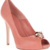 Alexander Mcqueen Peep Toe Pump in Orange - Lyst
