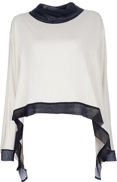 Ann Demeulemeester Wide Top in White (cream) - Lyst
