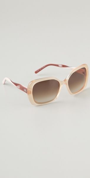 Balenciaga Twisted Temple Sunglasses in Beige - Lyst