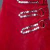 Balmain Vintage Studded Tab Skirt in Red - Lyst