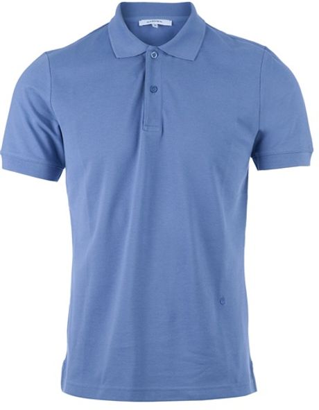 Carven Short Sleeve Polo Neck in Blue for Men - Lyst