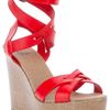 Castaner Quomo Leather Wedge Sandal in Red - Lyst