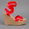 Castaner Quomo Leather Wedge Sandal in Red - Lyst