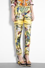 D&G Scarf Print Silk Trousers