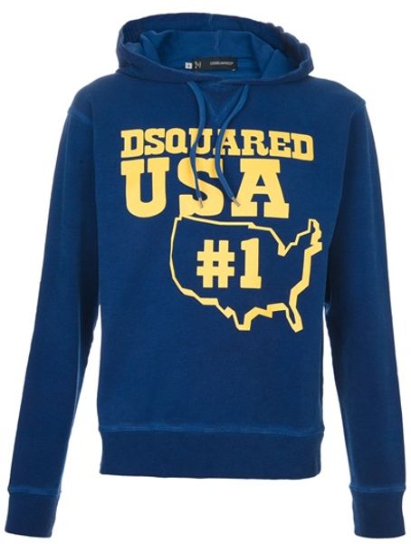 Dsquared2 Hooded Sweatshirt in Blue for Men - Lyst