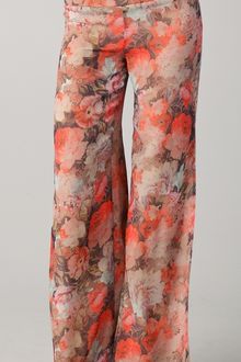 Haute Hippie Floral Wide Leg Pants with Slits - Lyst