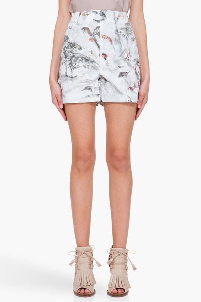 Hussein Chalayan Cave Painting Nothing Shorts in Multicolor (green) - Lyst