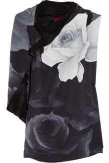 Lanvin Asymmetric Floralprint Silk Top - Lyst