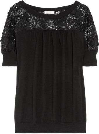  Embellished Cashmere and Silkblend Top 
