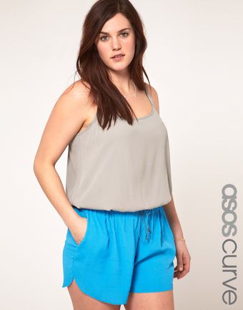 Asos Asos Curve Sporty Playsuit in Colourblock - Lyst