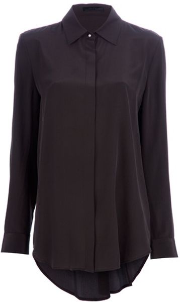 The Row Pleated Blouse in Brown - Lyst