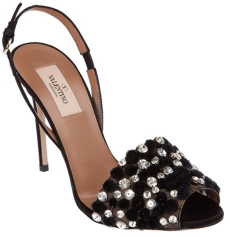 Valentino Open Toe Sandal in Black - Lyst