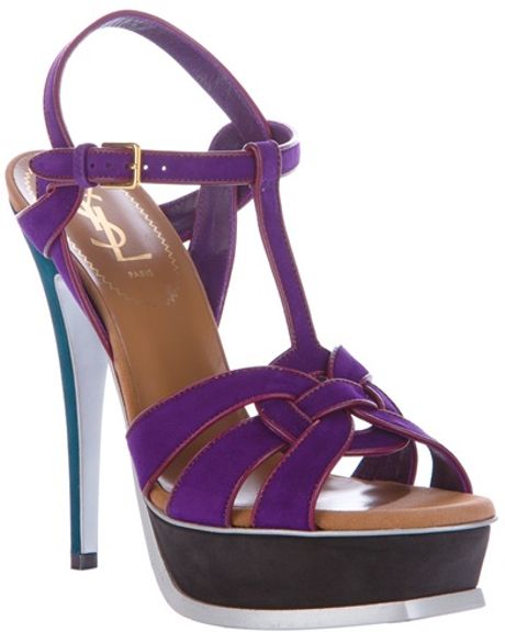 Yves Saint Laurent Tribute Sandal in Purple - Lyst
