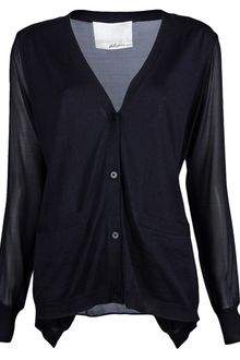 3.1 Phillip Lim Chiffon Back Cardigan - Lyst