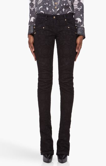 Balmain Flared Embossed Pants - Lyst
