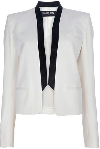 Balmain Structured Open Front Blazer - Lyst
