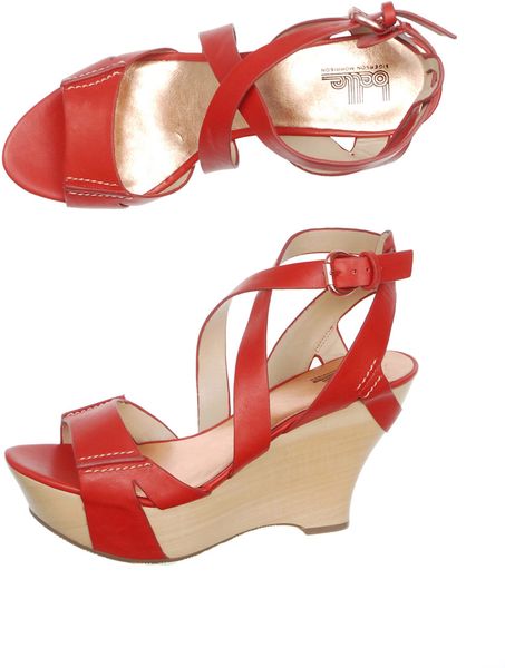 Belle By Sigerson Morrison Colton Wedge Shoes in Multicolor (red) - Lyst