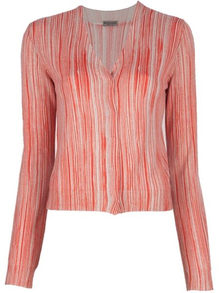 Bottega Veneta Vneck Cardigan in Red (grey) - Lyst